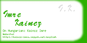 imre kaincz business card